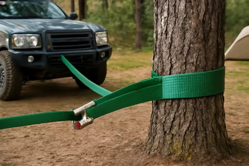 Photorealistic editorial photo illustrating tree-protection straps: what they're for